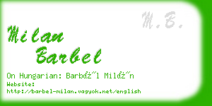 milan barbel business card